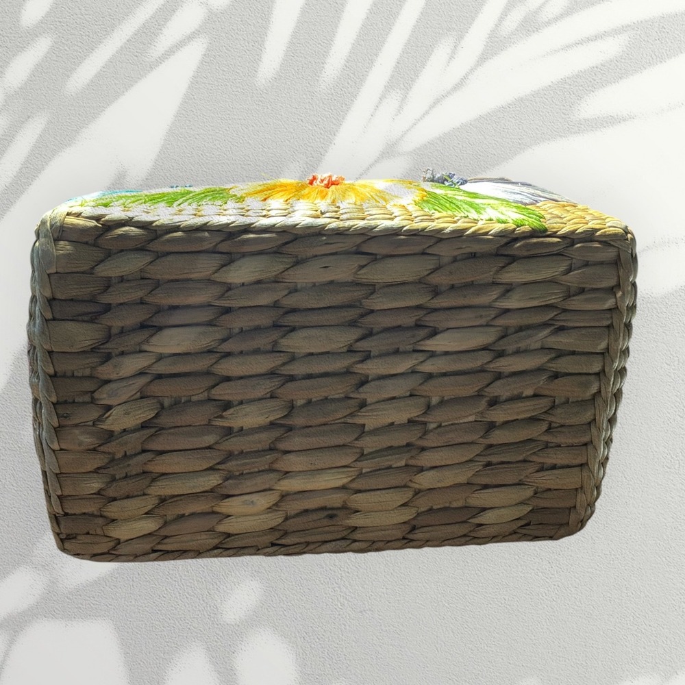 Vintage Woven Straw/ rattan Box Bag/ Purse - Picture 5 of 8